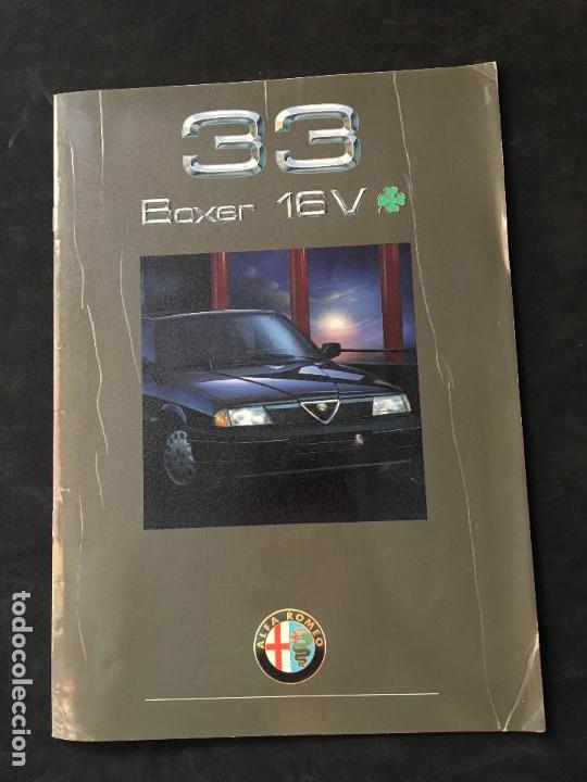 Coches y motocicletas: Folleto catalogo publicidad original alfa romeo 33 boxer 16V a&ntilde;os 80