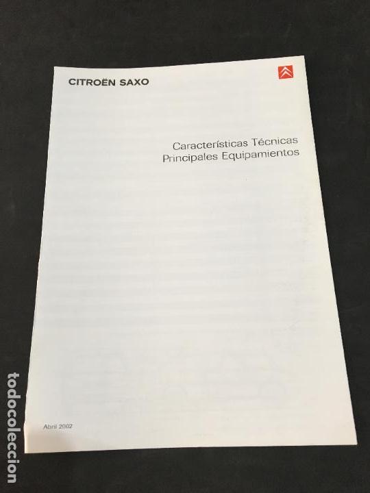 Coches y Motocicletas: Folleto catalogo publicidad original citroen saxo 2002 citro&euml;n