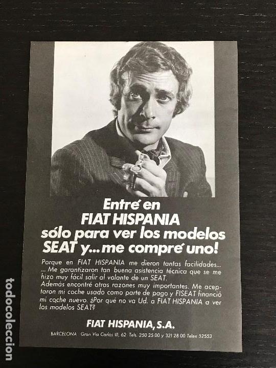 Autos und Motorr&auml;der: ANUNCIO PUBLICIDAD RECORTE REVISTA - FIAT HISPANIA SEAT