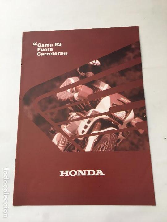 Coches y Motocicletas: Folleto catalogo publicidad original honda 1993 gama xvr xl nx xr crm cota evasion cr qr
