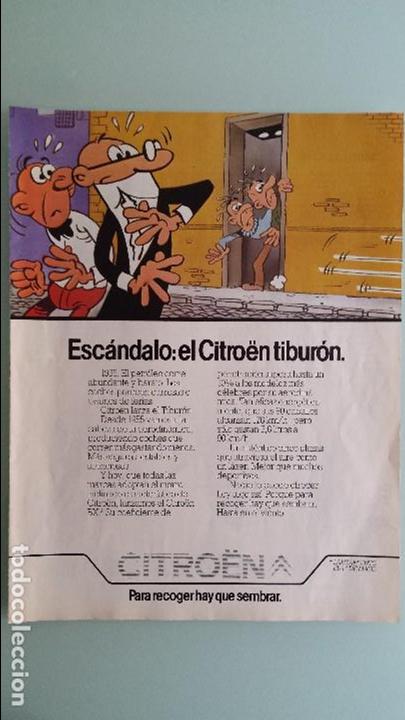 Coches y Motocicletas: Hoja publicidad Citroen BX Tiburon 1983 Mortadelo y Filemon