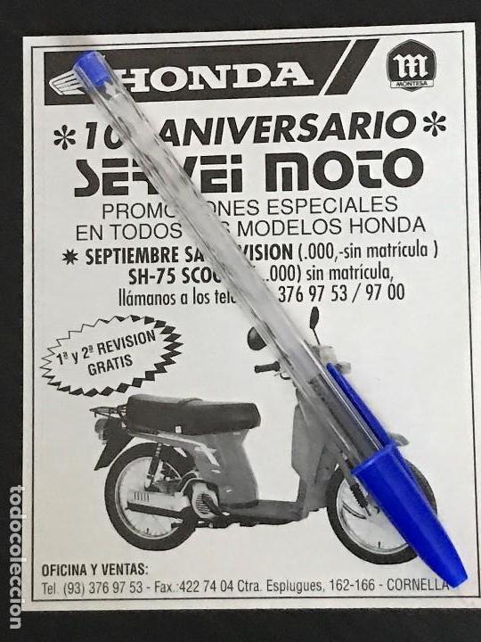 Coches y motocicletas: HONDA SH 75 SCOOPY SERVEI MOTO CORNELLA BARCELONA - RECORTE PRENSA REVISTA ANUNCIO PUBLICIDAD