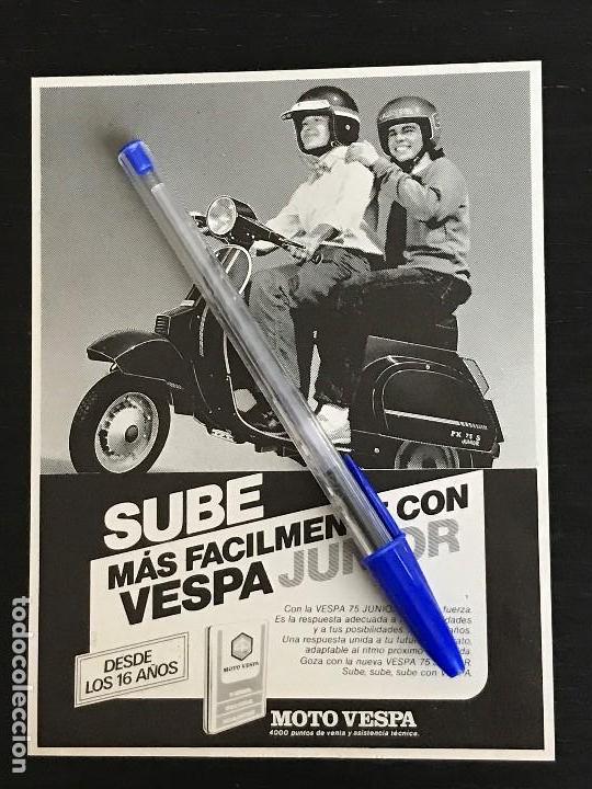 Coches y Motocicletas: MOTO VESPA 75 JUNIOR - RECORTE PRENSA REVISTA ANUNCIO PUBLICIDAD