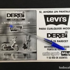 Coches y Motocicletas: DERBI RABASA BASOLI MOTO SPORT LEVIS - RECORTE PRENSA REVISTA ANUNCIO PUBLICIDAD. Lote 125098207