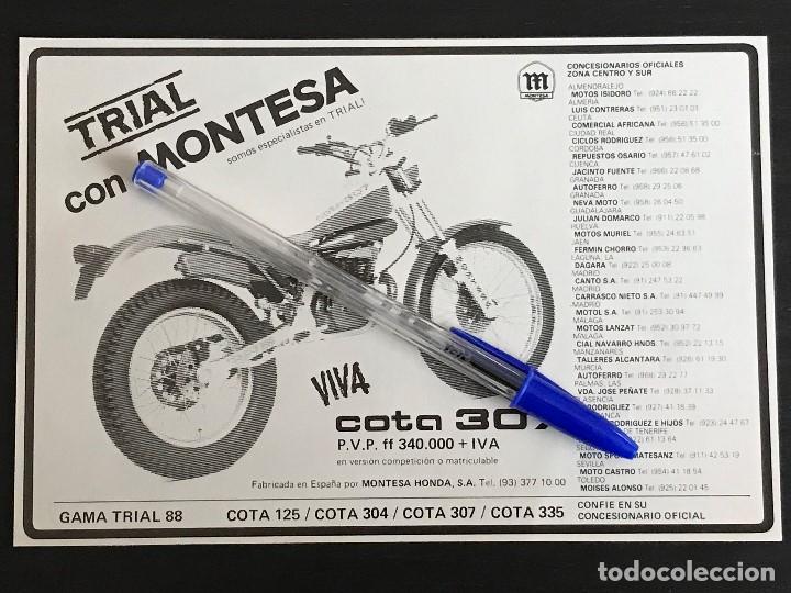Coches y Motocicletas: MONTESA COTA 307 TRIAL VIVA - RECORTE PRENSA REVISTA ANUNCIO PUBLICIDAD
