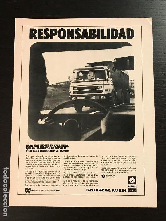Coches y Motocicletas: BARREIROS CHRYSLER CAMION - ANUNCIO PUBLICIDAD RECORTE PRENSA REVISTA AD ADVERTISEMENT PUBLICITE