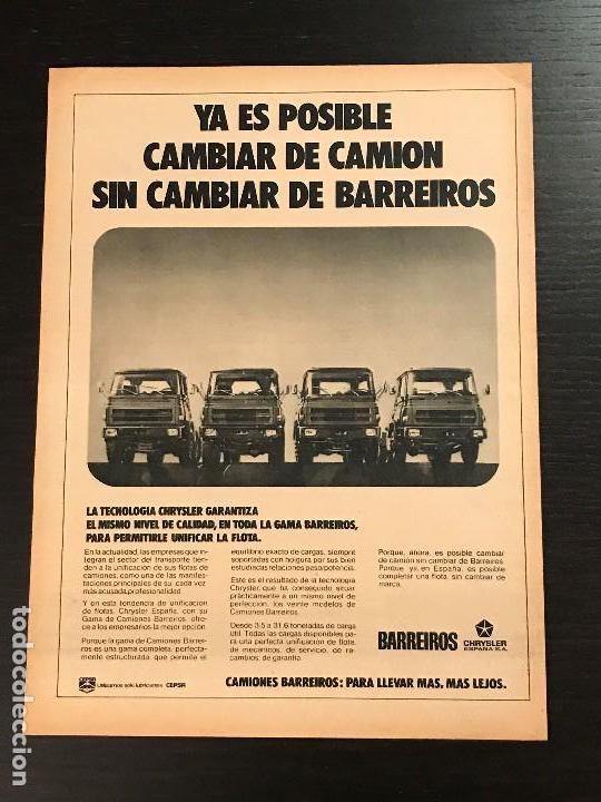 Coches y Motocicletas: BARREIROS CHRYSLER CAMION - ANUNCIO PUBLICIDAD RECORTE PRENSA REVISTA AD ADVERTISEMENT PUBLICITE
