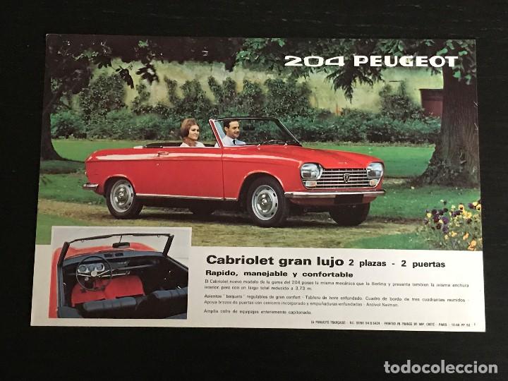Coches y Motocicletas: 1966 PEUGEOT 204 CABRIOLET CUPE COUPE - CATALOGO FOLLETO PUBLIICIDAD ORIGINAL ESPA&Ntilde;OL