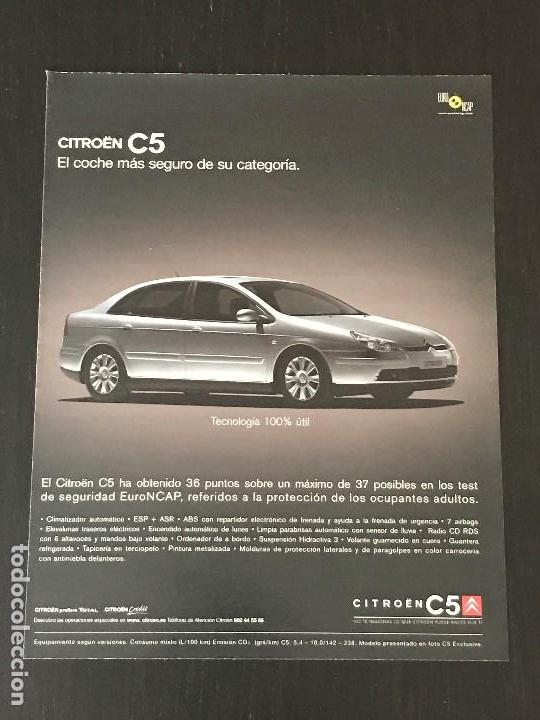 Coches y Motocicletas: CITROEN C5 - ANUNCIO RECORTE PUBLICIDAD DE REVISTA - NO CATALOGO MANUAL FOLLETO FOTO