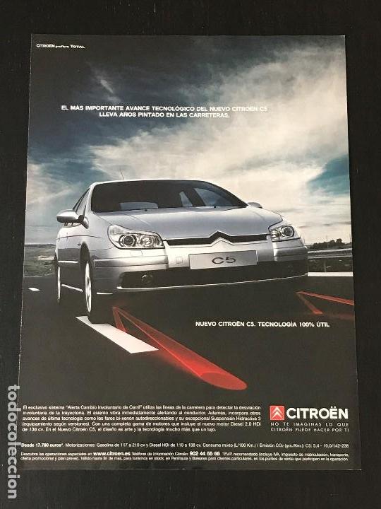Coches y Motocicletas: CITROEN C5 - ANUNCIO RECORTE PUBLICIDAD DE REVISTA - NO CATALOGO MANUAL FOLLETO FOTO