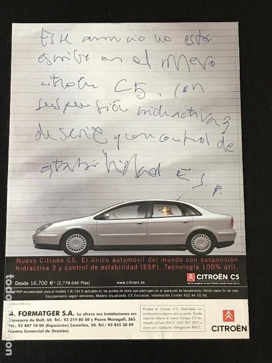Coches y Motocicletas: CITROEN C5 - ANUNCIO RECORTE PUBLICIDAD DE REVISTA - NO CATALOGO MANUAL FOLLETO FOTO