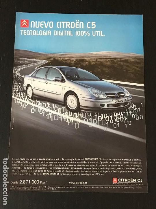 Coches y Motocicletas: CITROEN C5 - ANUNCIO RECORTE PUBLICIDAD DE REVISTA - NO CATALOGO MANUAL FOLLETO FOTO