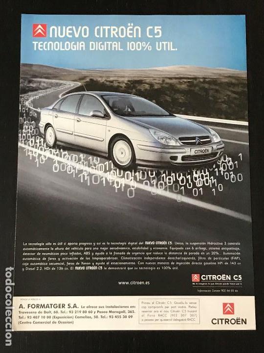 Coches y Motocicletas: CITROEN C5 - ANUNCIO RECORTE PUBLICIDAD DE REVISTA - NO CATALOGO MANUAL FOLLETO FOTO