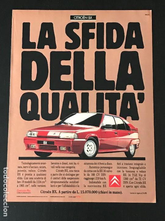 Coches y Motocicletas: CITROEN BX - ANUNCIO RECORTE PUBLICIDAD DE REVISTA - NO CATALOGO MANUAL FOLLETO FOTO