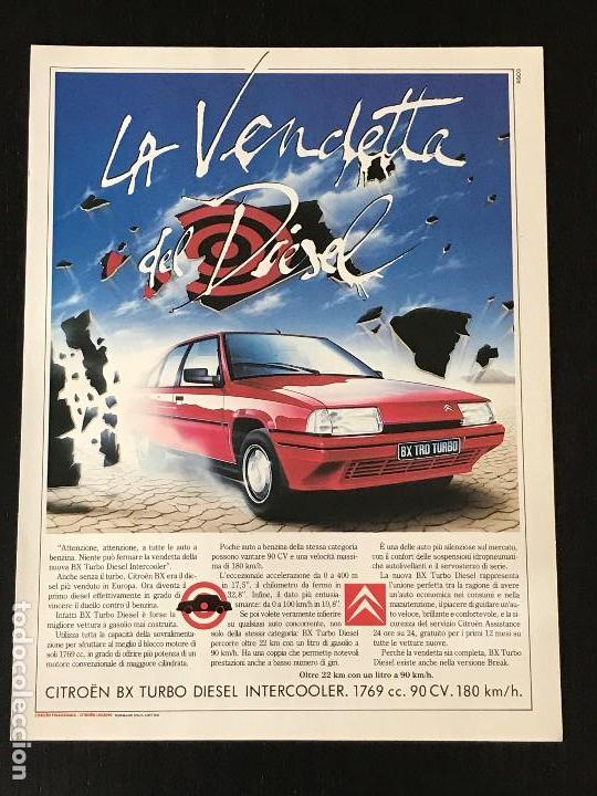 Coches y Motocicletas: CITROEN BX - ANUNCIO RECORTE PUBLICIDAD DE REVISTA - NO CATALOGO MANUAL FOLLETO FOTO