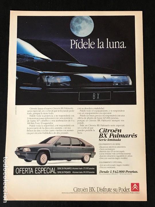 Coches y Motocicletas: CITROEN BX PALMARES - ANUNCIO RECORTE PUBLICIDAD DE REVISTA - NO CATALOGO MANUAL FOLLETO FOTO