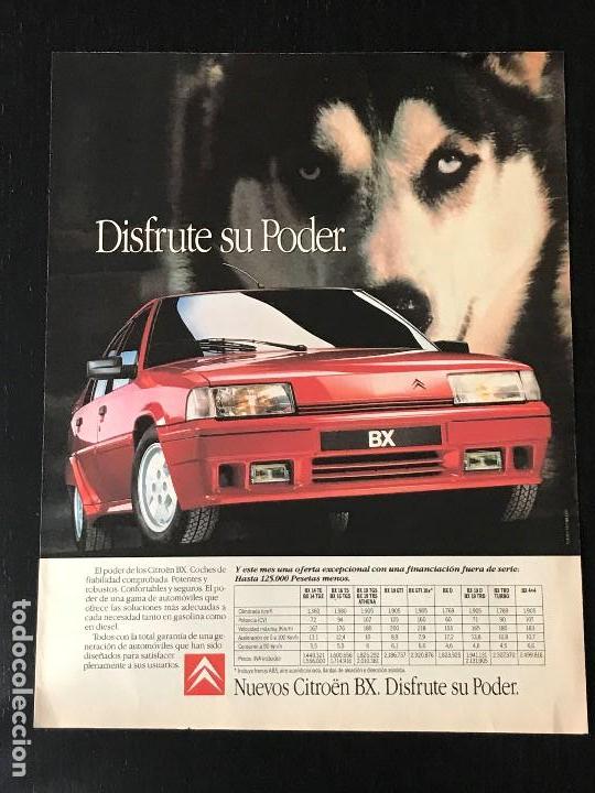 Autos und Motorr&auml;der: CITROEN BX - ANUNCIO RECORTE PUBLICIDAD DE REVISTA - NO CATALOGO MANUAL FOLLETO FOTO