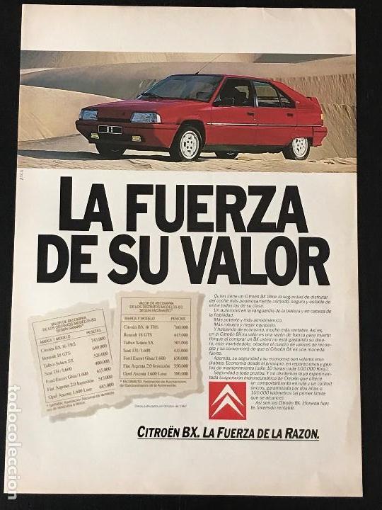 Coches y Motocicletas: CITROEN BX - ANUNCIO RECORTE PUBLICIDAD DE REVISTA - NO CATALOGO MANUAL FOLLETO FOTO POSTER