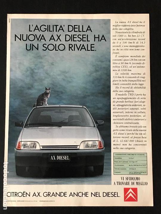 Coches y Motocicletas: CITROEN AX DIESEL - ANUNCIO RECORTE PUBLICIDAD DE REVISTA - NO CATALOGO MANUAL FOLLETO FOTO POSTER
