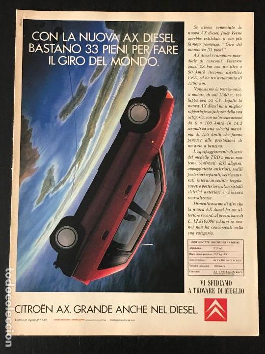 Coches y Motocicletas: CITROEN AX DIESEL - ANUNCIO RECORTE PUBLICIDAD DE REVISTA - NO CATALOGO MANUAL FOLLETO FOTO POSTER