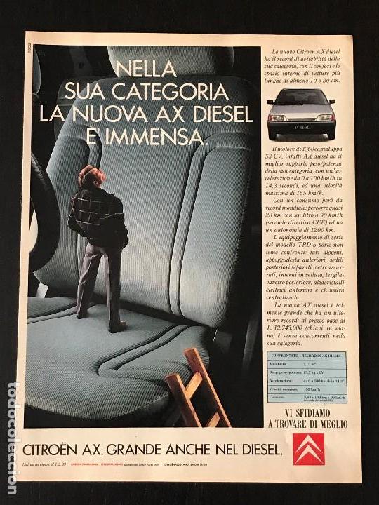 Coches y Motocicletas: CITROEN AX DIESEL - ANUNCIO RECORTE PUBLICIDAD DE REVISTA - NO CATALOGO MANUAL FOLLETO FOTO POSTER
