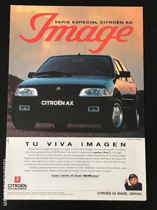 Coches y Motocicletas: CITROEN AX IMAGE - ANUNCIO RECORTE PUBLICIDAD DE REVISTA - NO CATALOGO MANUAL FOLLETO FOTO POSTER