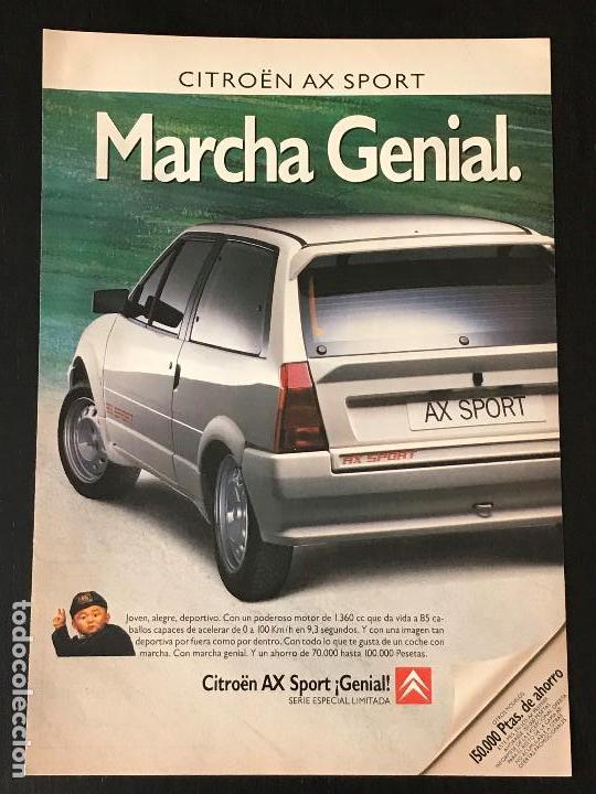Autos und Motorr&auml;der: CITROEN AX SPORT - ANUNCIO RECORTE PUBLICIDAD DE REVISTA - NO CATALOGO MANUAL FOLLETO FOTO POSTER