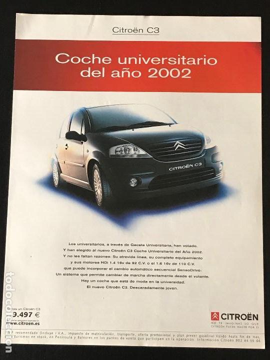 Coches y Motocicletas: CITROEN C3 - ANUNCIO RECORTE PUBLICIDAD DE REVISTA - NO CATALOGO MANUAL FOLLETO FOTO POSTER