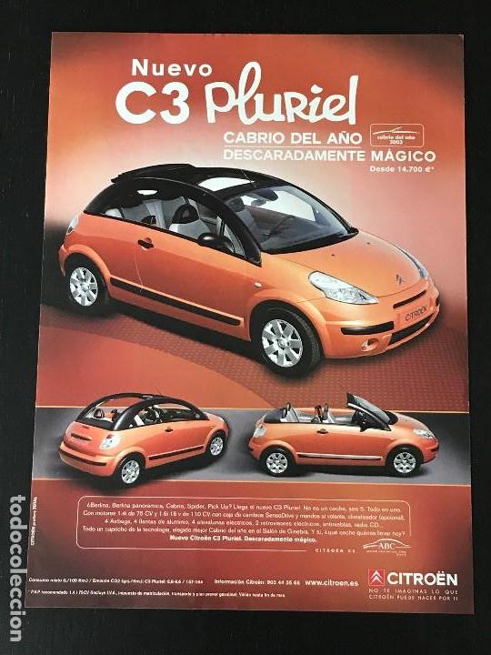 Coches y Motocicletas: CITROEN C3 PLURIEL - ANUNCIO RECORTE PUBLICIDAD DE REVISTA - NO CATALOGO MANUAL FOLLETO FOTO POSTER