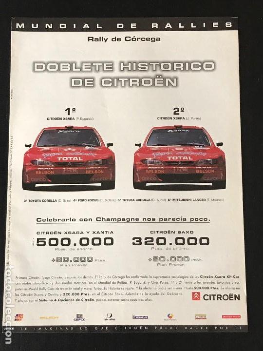 Coches y Motocicletas: CITROEN XSARA RALLY - ANUNCIO RECORTE PUBLICIDAD DE REVISTA - NO CATALOGO MANUAL FOLLETO FOTO POSTER