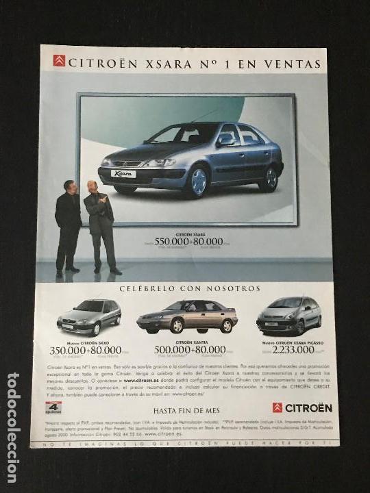 Coches y Motocicletas: CITROEN XSARA - ANUNCIO RECORTE PUBLICIDAD DE REVISTA - NO CATALOGO MANUAL FOLLETO FOTO POSTER