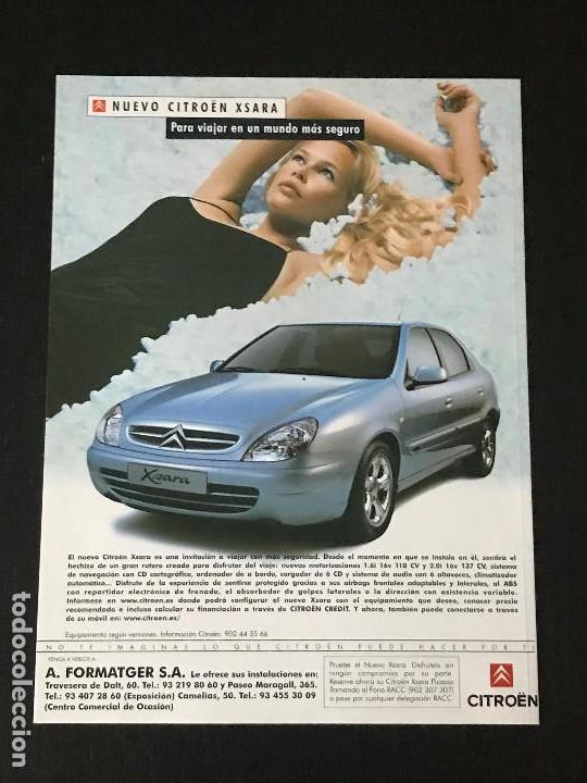 Coches y Motocicletas: CITROEN XSARA - ANUNCIO RECORTE PUBLICIDAD DE REVISTA - NO CATALOGO MANUAL FOLLETO FOTO POSTER