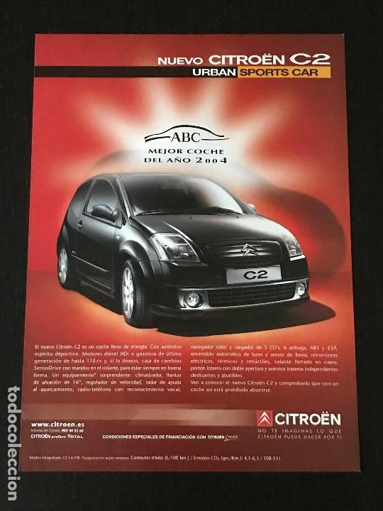 Coches y Motocicletas: CITROEN C2 - ANUNCIO RECORTE PUBLICIDAD DE REVISTA - NO CATALOGO MANUAL FOLLETO FOTO POSTER