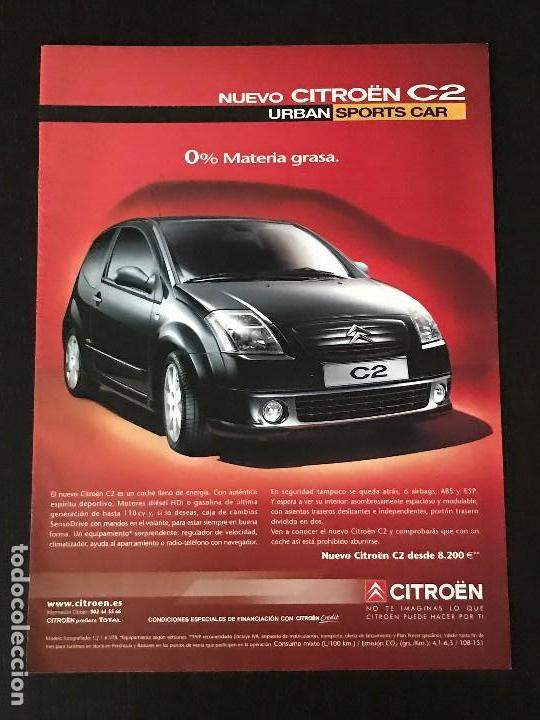 Coches y Motocicletas: CITROEN C2 - ANUNCIO RECORTE PUBLICIDAD DE REVISTA - NO CATALOGO MANUAL FOLLETO FOTO POSTER