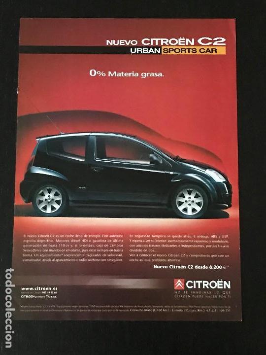 Coches y Motocicletas: CITROEN C2 - ANUNCIO RECORTE PUBLICIDAD DE REVISTA - NO CATALOGO MANUAL FOLLETO FOTO POSTER