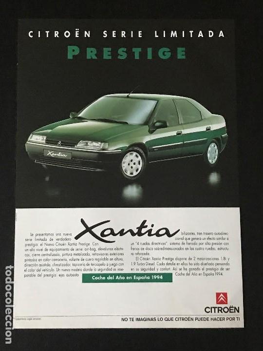 Coches y Motocicletas: CITROEN XANTIA - ANUNCIO RECORTE PUBLICIDAD DE REVISTA - NO CATALOGO MANUAL FOLLETO FOTO POSTER