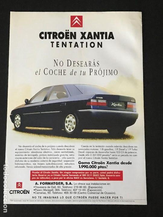 Coches y Motocicletas: CITROEN XANTIA - ANUNCIO RECORTE PUBLICIDAD DE REVISTA - NO CATALOGO MANUAL FOLLETO FOTO POSTER