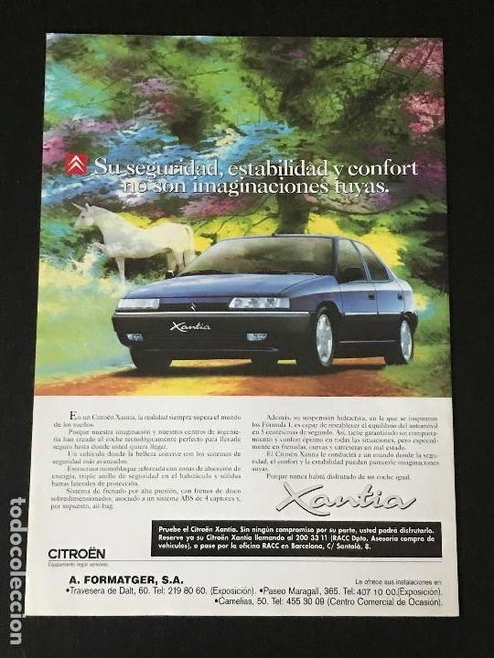 Coches y Motocicletas: CITROEN XANTIA - ANUNCIO RECORTE PUBLICIDAD DE REVISTA - NO CATALOGO MANUAL FOLLETO FOTO POSTER