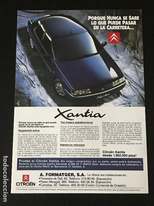 Coches y Motocicletas: CITROEN XANTIA - ANUNCIO RECORTE PUBLICIDAD DE REVISTA - NO CATALOGO MANUAL FOLLETO FOTO POSTER