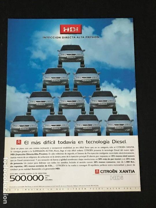 Coches y Motocicletas: CITROEN XANTIA HDI - ANUNCIO RECORTE PUBLICIDAD DE REVISTA - NO CATALOGO MANUAL FOLLETO FOTO POSTER