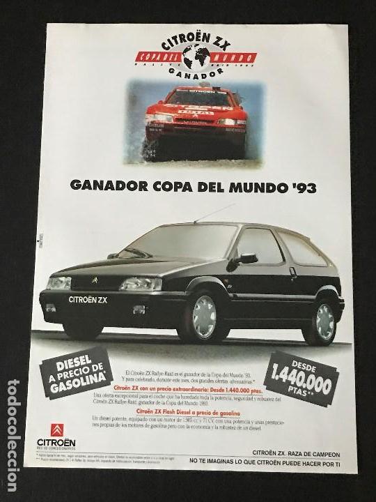 Coches y Motocicletas: CITROEN ZX - ANUNCIO RECORTE PUBLICIDAD DE REVISTA - NO CATALOGO MANUAL FOLLETO FOTO POSTER