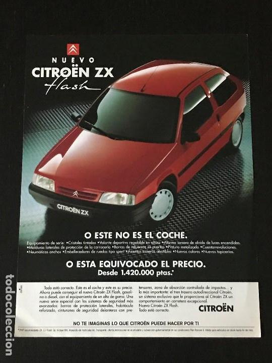 Coches y Motocicletas: CITROEN ZX FLASH - ANUNCIO RECORTE PUBLICIDAD DE REVISTA - NO CATALOGO MANUAL FOLLETO FOTO POSTER