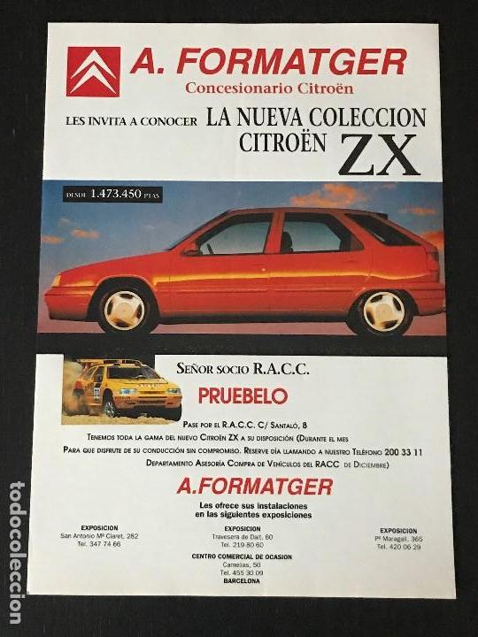 Coches y Motocicletas: CITROEN ZX - ANUNCIO RECORTE PUBLICIDAD DE REVISTA - NO CATALOGO MANUAL FOLLETO FOTO POSTER