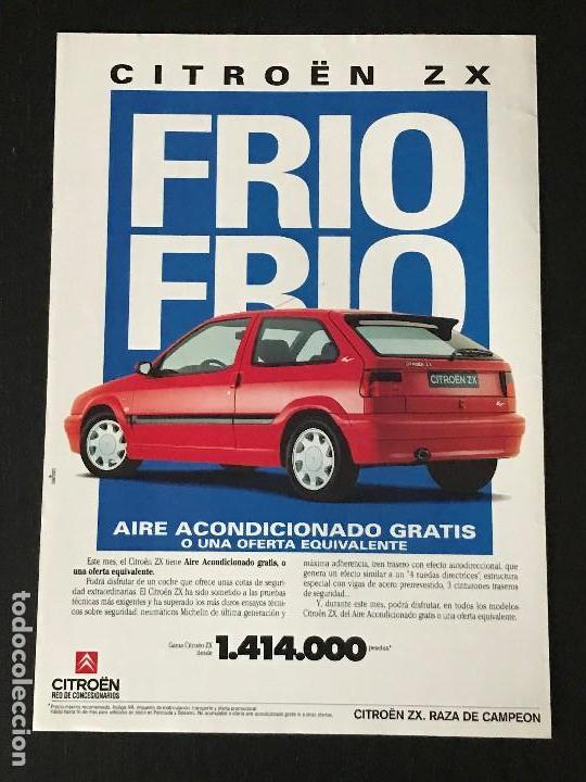 Coches y Motocicletas: CITROEN ZX - ANUNCIO RECORTE PUBLICIDAD DE REVISTA - NO CATALOGO MANUAL FOLLETO FOTO POSTER