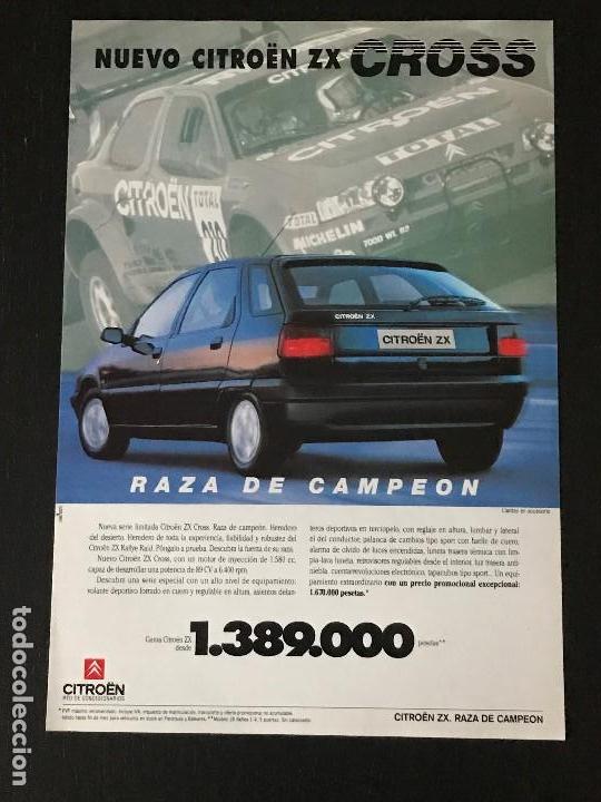 Coches y Motocicletas: CITROEN ZX CROSS - ANUNCIO RECORTE PUBLICIDAD DE REVISTA - NO CATALOGO MANUAL FOLLETO FOTO POSTER