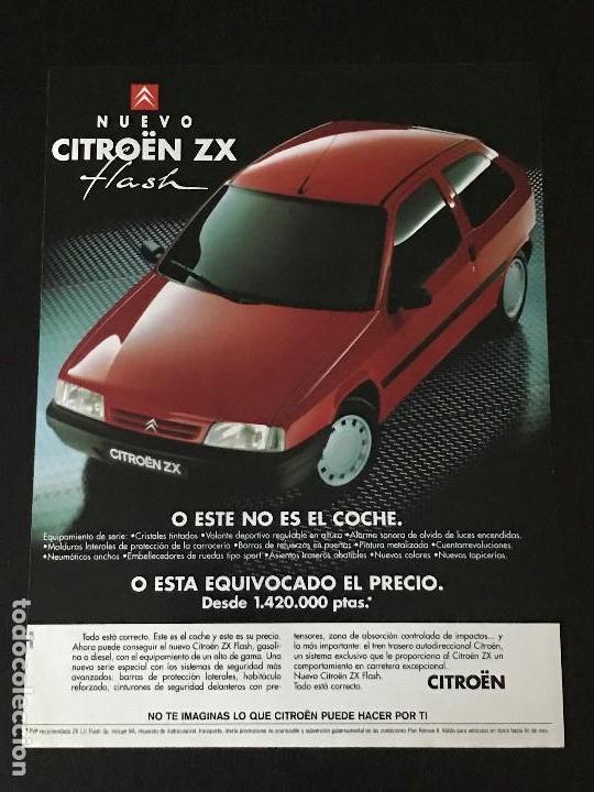 Coches y Motocicletas: CITROEN ZX FLASH - ANUNCIO RECORTE PUBLICIDAD DE REVISTA - NO CATALOGO MANUAL FOLLETO FOTO POSTER