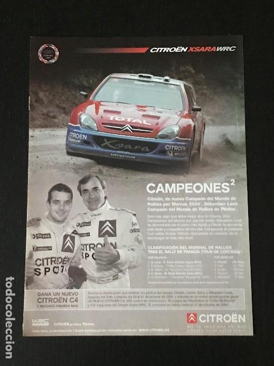 Coches y Motocicletas: CITROEN XSARA WRC - ANUNCIO RECORTE PUBLICIDAD DE REVISTA - NO CATALOGO MANUAL FOLLETO FOTO POSTER