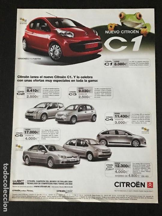 Coches y Motocicletas: CITROEN C1 GAMA - ANUNCIO RECORTE PUBLICIDAD DE REVISTA - NO CATALOGO MANUAL FOLLETO FOTO POSTER