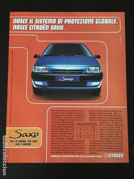 Coches y Motocicletas: CITROEN SAXO - ANUNCIO RECORTE PUBLICIDAD DE REVISTA - NO CATALOGO MANUAL FOLLETO FOTO POSTER