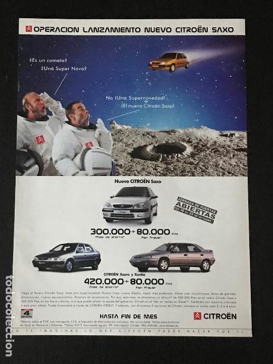 Coches y Motocicletas: CITROEN SAXO - ANUNCIO RECORTE PUBLICIDAD DE REVISTA - NO CATALOGO MANUAL FOLLETO FOTO POSTER